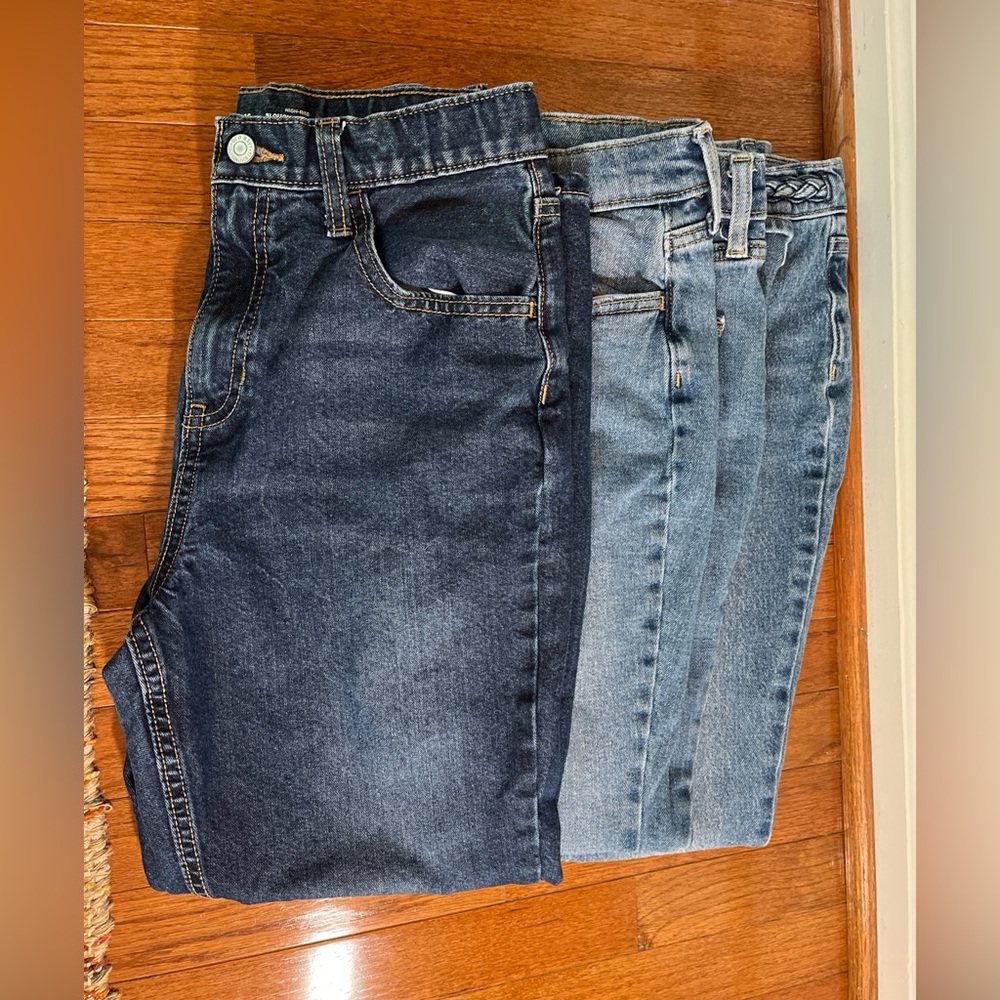 Old Navy Girls Jeans Lot of 3, High Rise Flare & Slouchy Straight Size 16